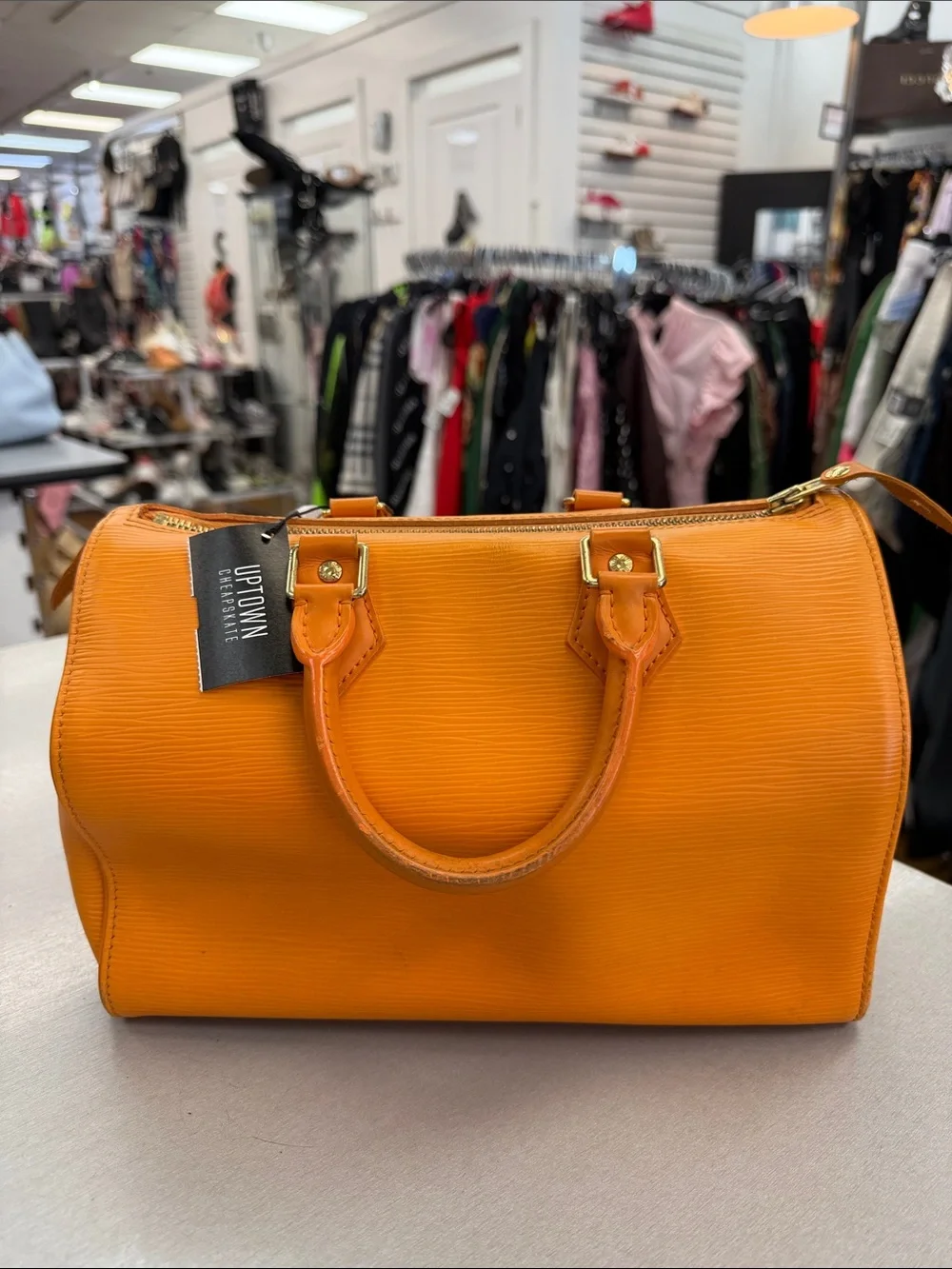 Louis Vuitton Orange Epi Leather Satchel
